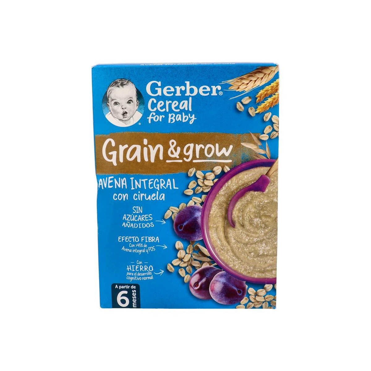 GERBER PAPILLA AVENA CON CIRUELA 250G