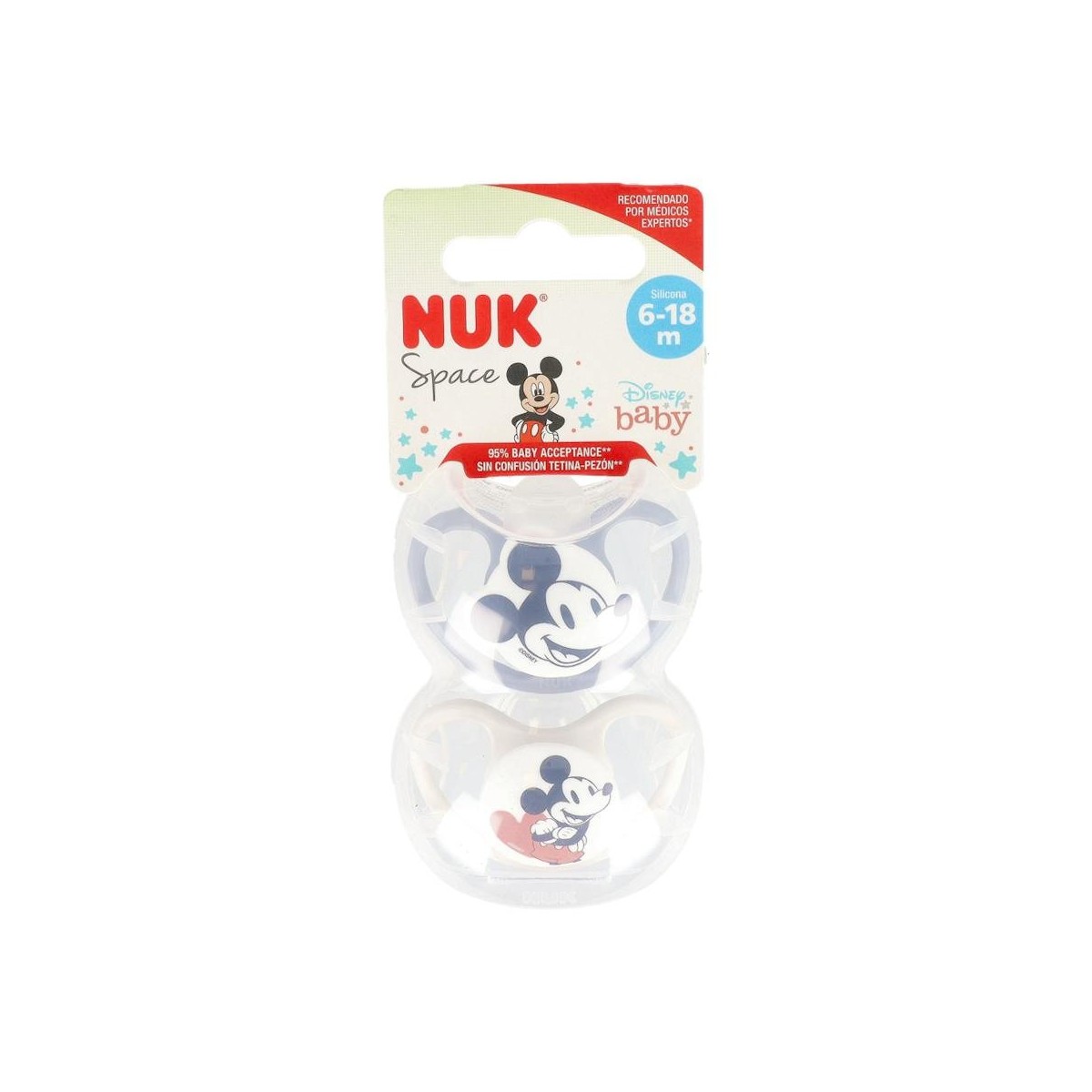 NUK CHUPETE SPACE MICKEY GRIS 6-18 SILICONA