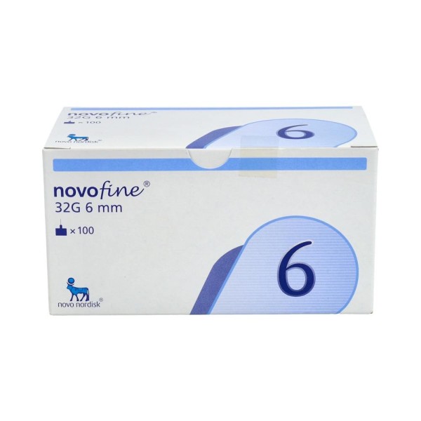 AGUJA NOVOFINE PLUMA EST 32G 23-6 MM CONO AZUL 100 UN