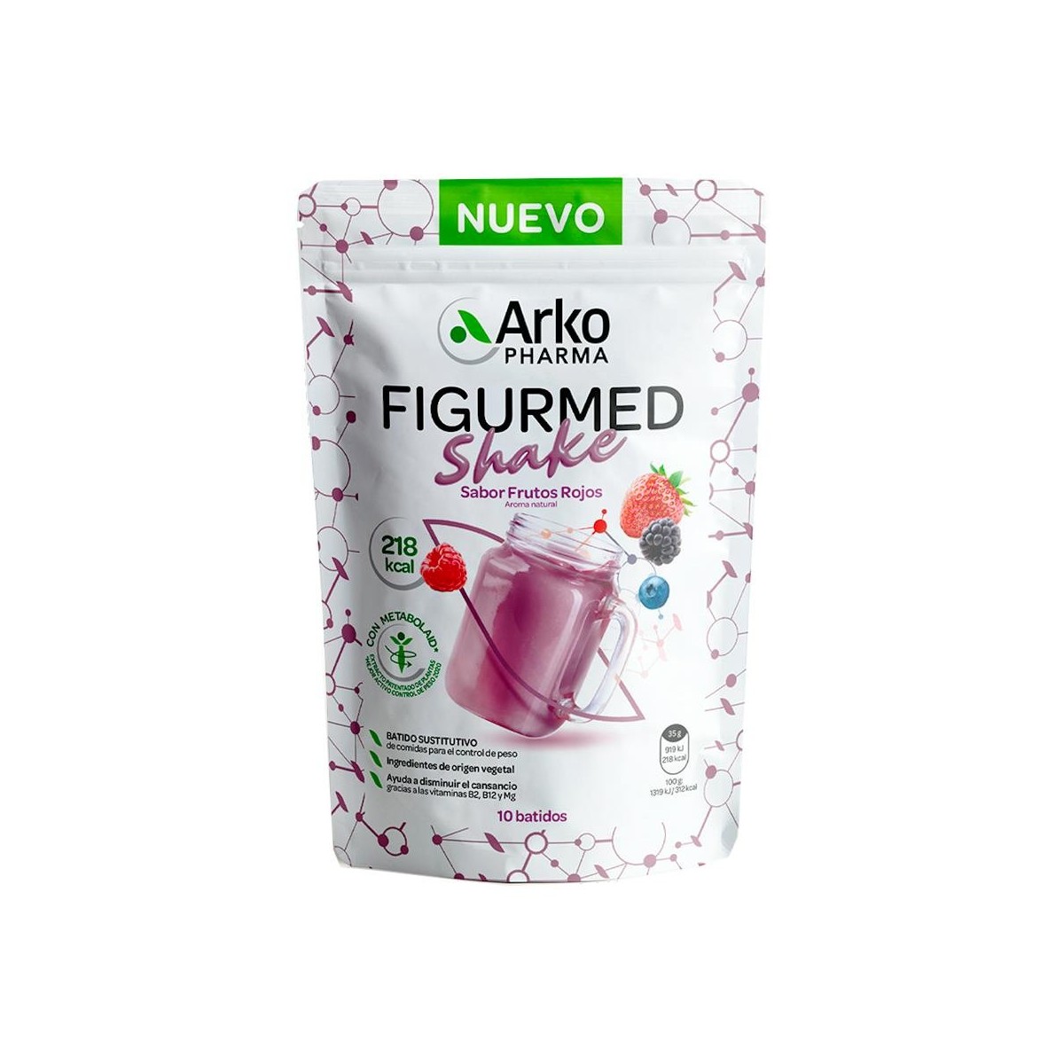 FIGURMED SHAKE SABOR FRUTOS ROJOS 350 G