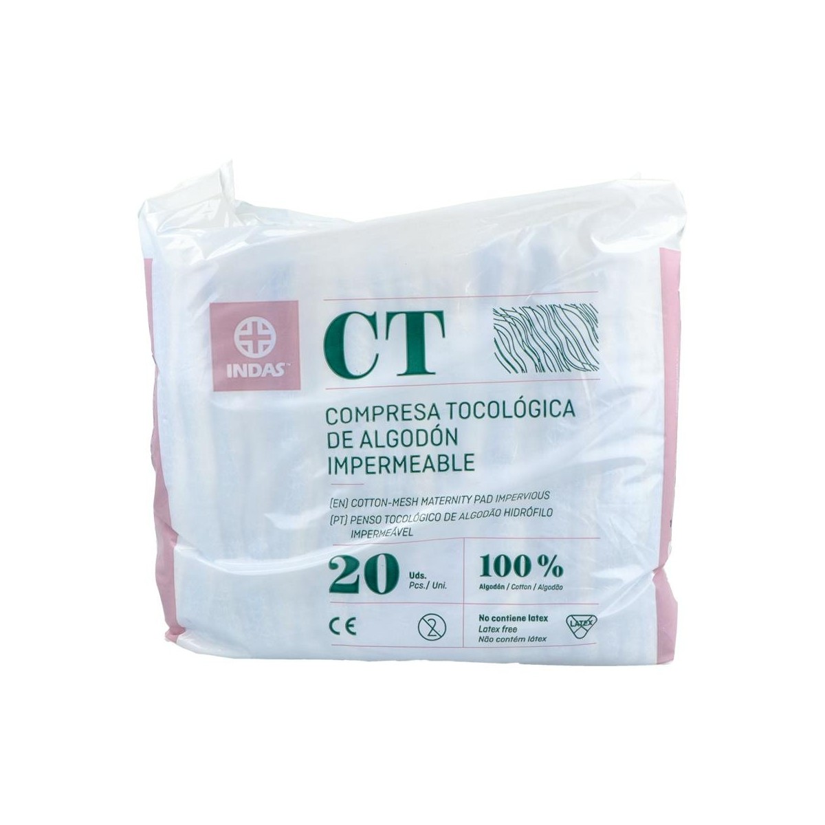 COMPRESA HIG INDAS CT MATERNITY ALGODON 20 U