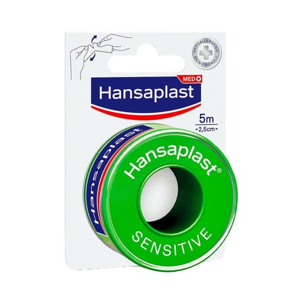 ESPARADRAPO HANSAPLAST HIPOALERG SEDA 5 M X2,5 CM BLC