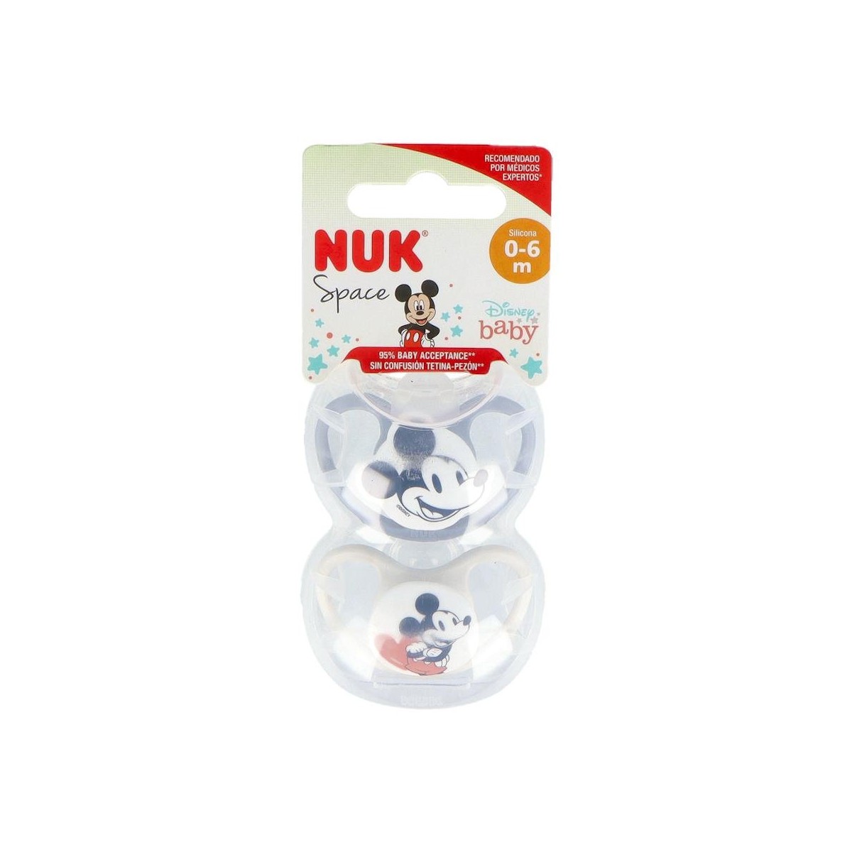 NUK CHUPETE SPACE MICKEY GRIS 0-6 SILICONA