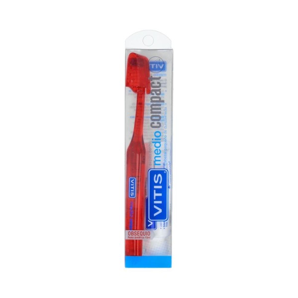 CEPILLO DENTAL VITIS COMPACT MEDIO+ALOE 15 ML