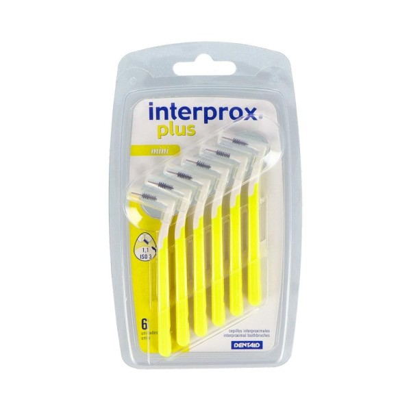 CEPILLO INTERDENTAL INTERPROX PLUS MINI ANGU AMARILLO 6 U